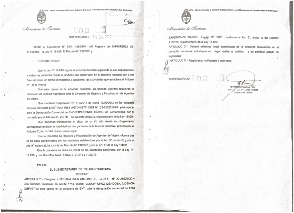 Licencia definitiva Agencia